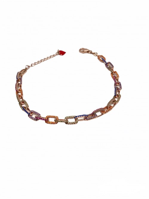 Bracciale Argento Catena Multicolor Cuori Milano 24892025